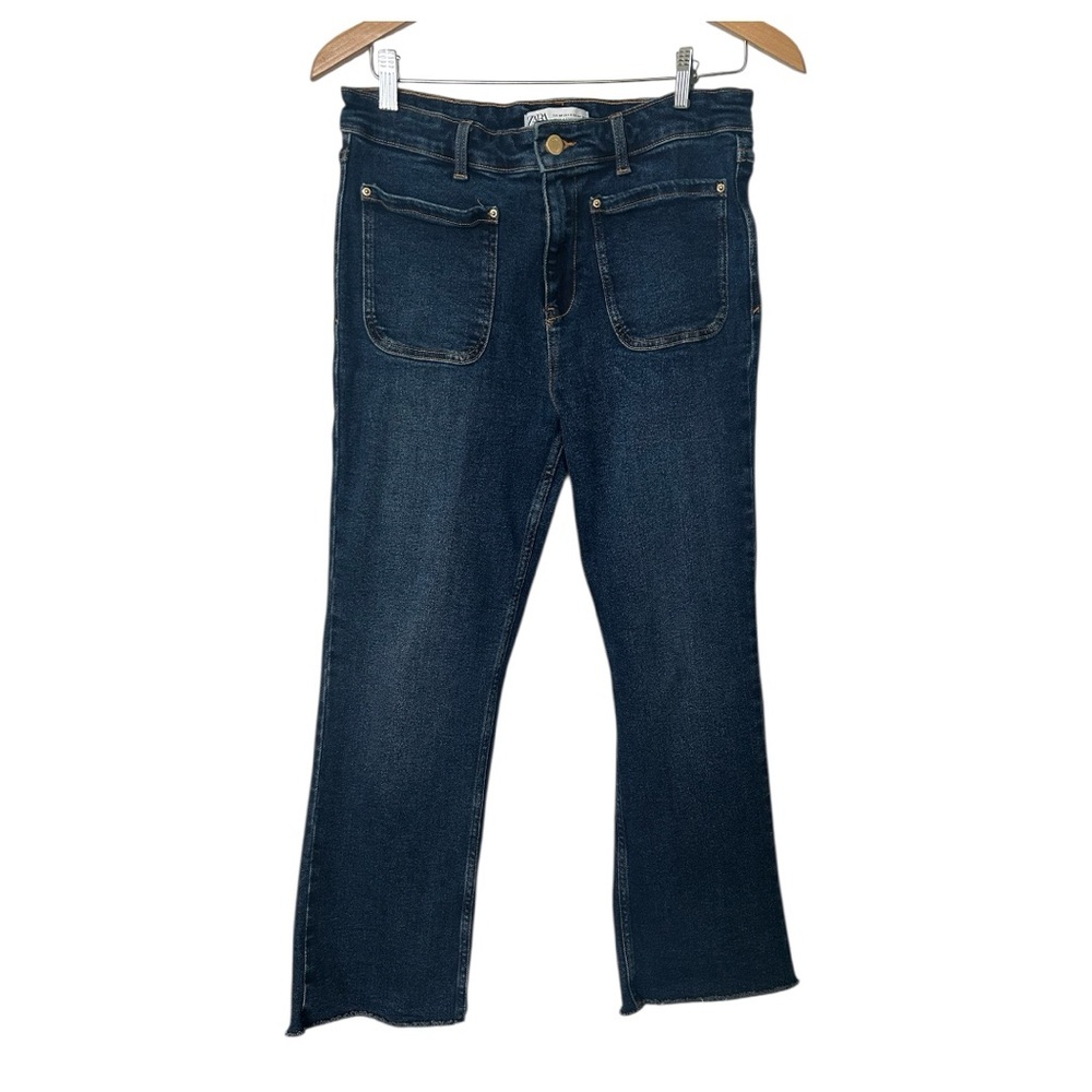 Zara Dark Denim Bootcut Stretch Jeans Euro 40 US 8 26 inch Home Remodel Sale!!